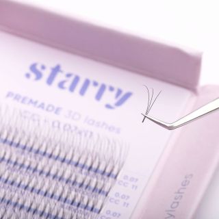 3D Fertigfächer D 0,07 (416 Fächer)0 Starry Wimpern