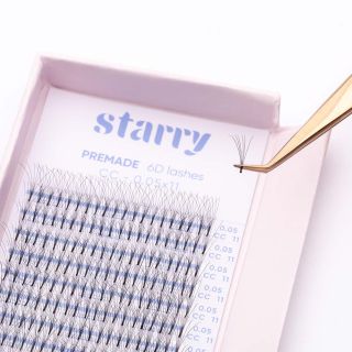 6D Fertigfächer CC 0,07 (320 Fächer)0 Starry Wimpern