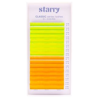 Neonwimpern Gelb / Orange D 0,1 MIX 7-13mm