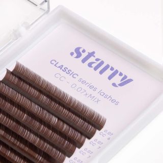 Braune Wimpern D 0,1 MIX 7-14mm0 Starry Wimpern